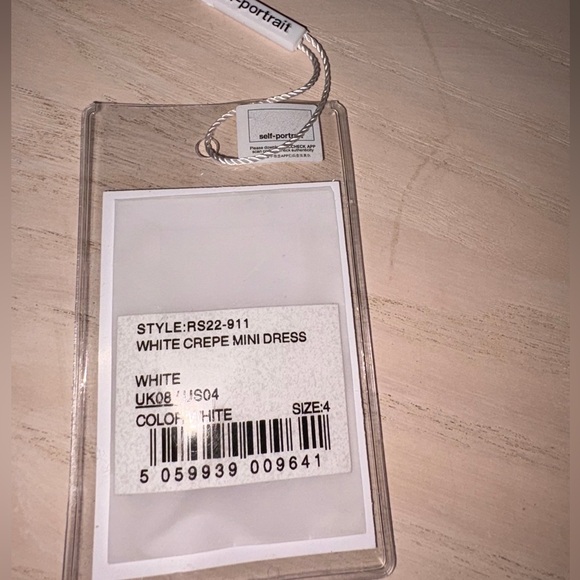 Self-Portrait Diamante Bow Mini Dress Crepe Long Sleeve White US Size 4 New - Picture 10 of 13